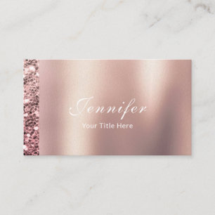 Elegante Sleek Metallic Foil Rose Gold Glitzer Visitenkarte