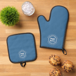 Elegante Small Business Werbeaktion Custom Mute Bl Ofenhandschuh & Topflappen-Set