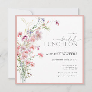 Elegante Small Pink Blume Bridal Luncheon Einladung