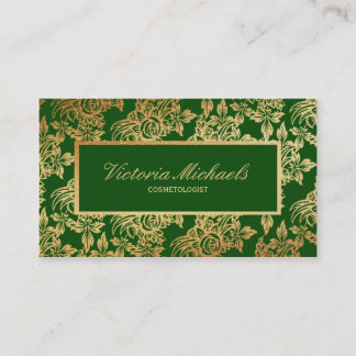 Elegante Smaragd-und Goldfolien-Blick-Visitenkarte Visitenkarte