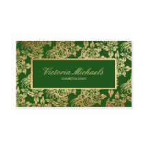 Elegante Smaragd-und Goldfolien-Blick-Visitenkarte
