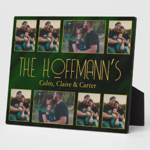 Elegante Smaragdgrün Gold Rahmen 8 Familienfoto