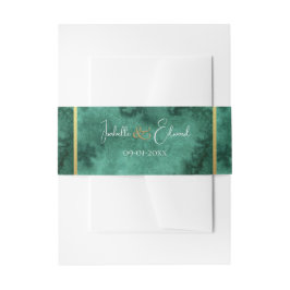 Elegante Smaragdgrüne Farbe Wash & Gold Hochzeit Einladungsbanderole