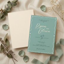 Elegante Smaragdgrüne Hochzeit Minimalistisch