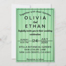 elegante smaragdgrüne Hochzeitseinladung Einladung