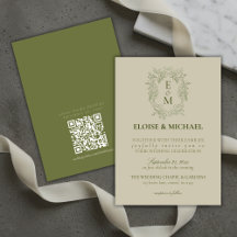 Elegante Smaragdgrüne Wappen-Monogramm-Hochzeit