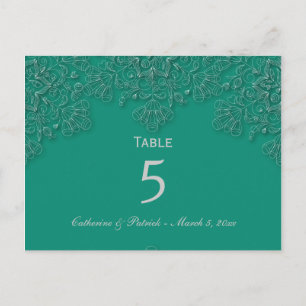 Elegante smaragdgrüne Wirbel Hochzeitskarte Postkarte