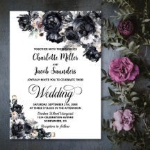 Elegante Smokey Black Floral Wedding