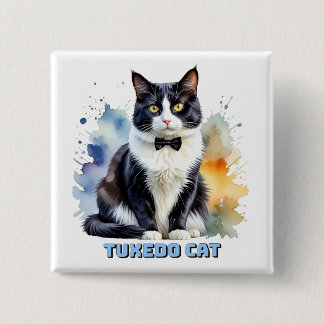 Elegante Smoking-Katze Button