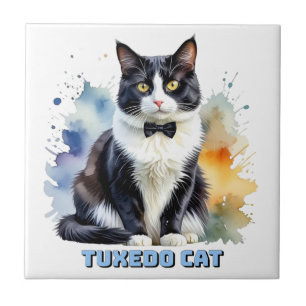 Elegante Smoking-Katze Fliese