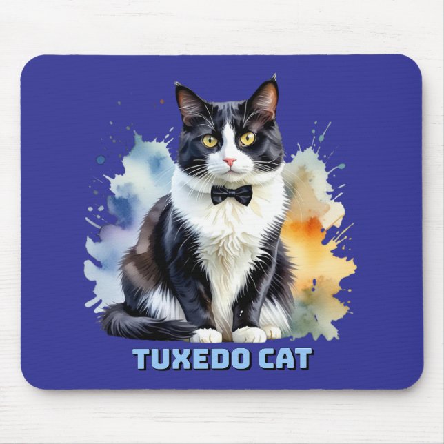 Elegante Smoking-Katze Mousepad (Vorne)
