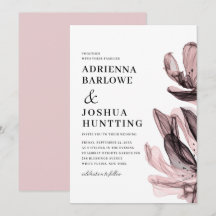Elegante Smoky-Blume Side Text Dusty Pink Wedding