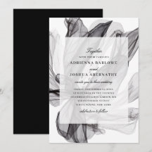Elegante Smoky Floral Black and White Wedding