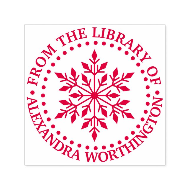 Elegante Snowflake #1 Bibliotheksname Permastempel (Design)