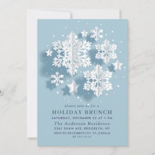 Elegante Snowflake CHRISTMAS HOLIDAY BRUNCH Einladung