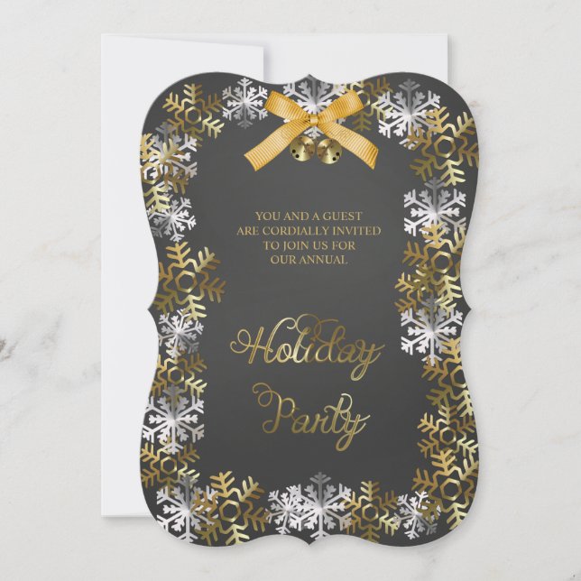 Elegante Snowflake Corporate Holiday Party Einladu Einladung (Vorderseite)