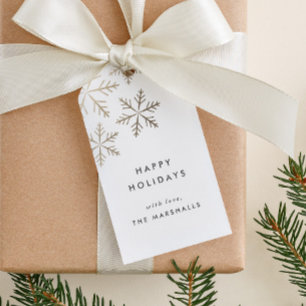 Elegante Snowflake-Folien-Holiday-Geschenkanhänger Geschenkanhänger