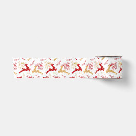 Elegante Snowflake Gold Rote Rentier Weihnachten Satinband