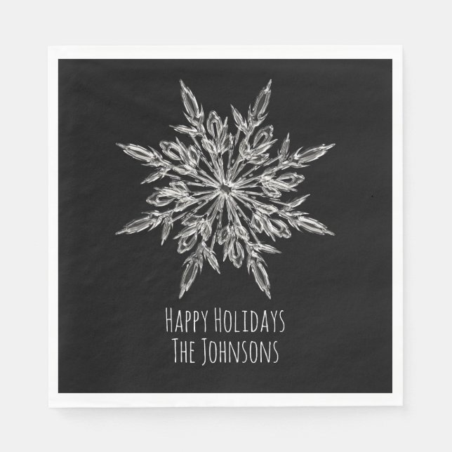Elegante Snowflake Ice Party Napkins Serviette (Vorderseite)