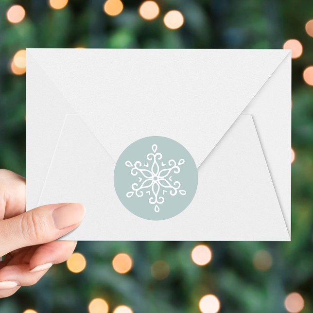 Elegante Snowflake Ice Runder Aufkleber (Von Creator hochgeladen)