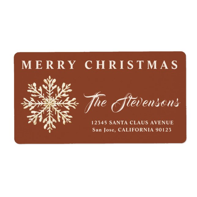 Elegante Snowflake Rücksendeadresse (Vorne)