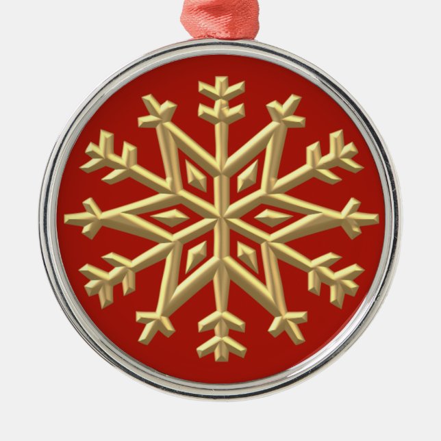 Elegante Snowflake Silbernes Ornament (Vorne)