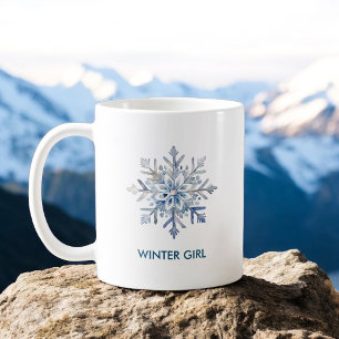 Elegante Snowflake Wasserfarbe Kaffeetasse