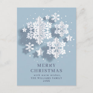 Elegante Snowflake Weihnachten Gruß Holiday Postkarte