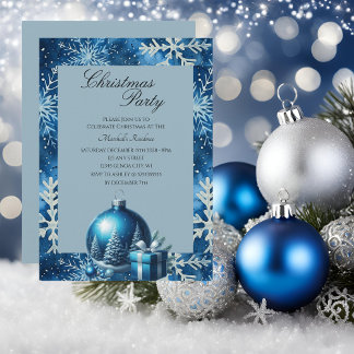 Elegante Snowflake Weihnachten Party Einladung