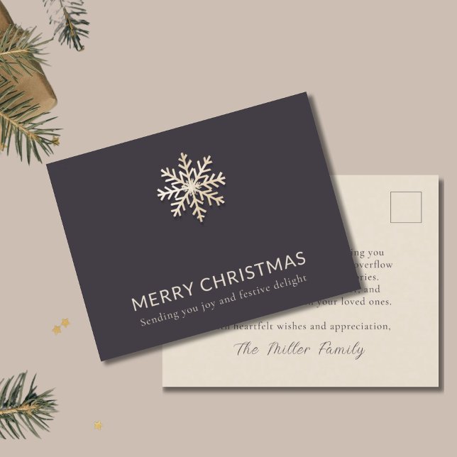 Elegante Snowflake Weihnachten Postkarte (Von Creator hochgeladen)