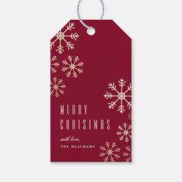 Elegante Snowflake Weihnachtsfeiertag Geschenkanhänger