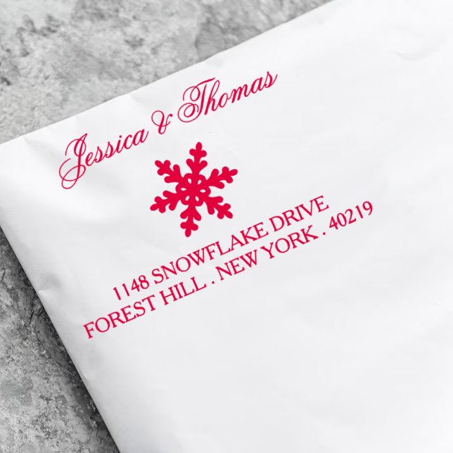 Elegante Snowflake Winterhochzeit Permastempel (Von Creator hochgeladen)