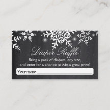 Elegante Snowflakes Baby Shower Diaper Raffle Tick