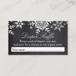 Elegante Snowflakes Baby Shower Diaper Raffle Tick Begleitkarte