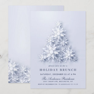 Elegante Snowflakes CHRISTMAS FERIENWOHNUNG BRUNCH Einladung