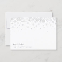 Elegante Snowflakes Junggeselinnen-Abschied Card Einladung