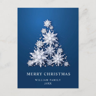 Elegante Snowflakes Weihnachten Gruß Holiday Postkarte