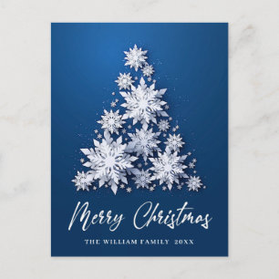 Elegante Snowflakes Weihnachten Gruß Holiday Postkarte