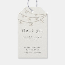 Elegante Snowflakes Winter Baby Dusche Danke