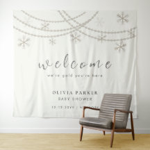Elegante Snowflakes Winter Baby Dusche Willkommen