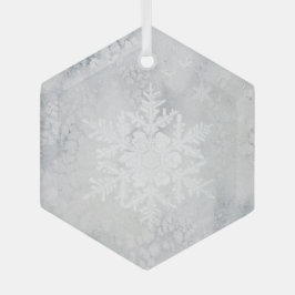Elegante Snowy Snowflake Weihnachten Ornament Aus Glas