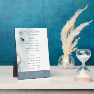 Elegante Soft Aqua Blue Gold Beachy Service Preis Fotoplatte
