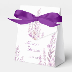 Elegante Soft Blush Lavendel Blumenhochzeit Geschenkschachtel