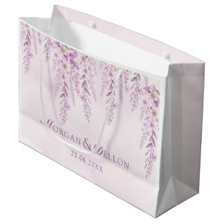 Elegante Soft Blush Lavendel Blumenhochzeit Große Geschenktüte