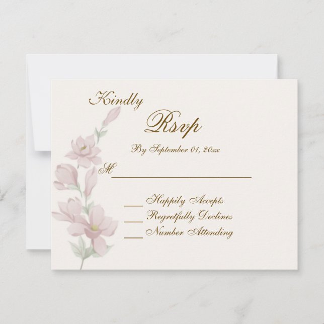 Elegante Soft Blush UAWG Wedding Card Einladung (Vorderseite)