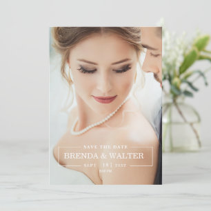Elegante Soft-Fokus-Personal-Foto-Porträt-Hochzeit Einladung