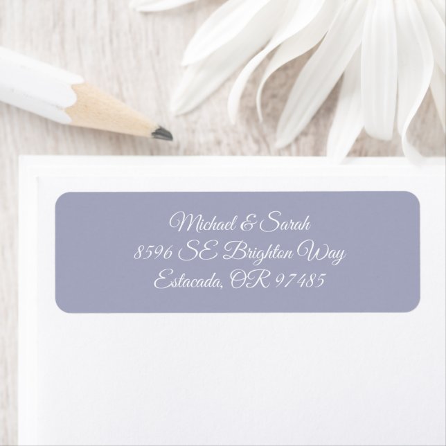 Elegante Soft Lavender Lila Rücksendeadresse (Insitu)