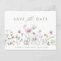 Elegante Soft Pastel Wildblume Boho Save the Date