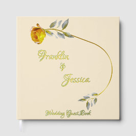 Elegante Soft Peace Rose Grün & Goldmedaille Hochz Gästebuch
