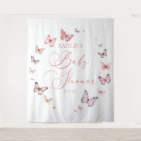 Elegante Soft Pink Butterfly Babydusche
